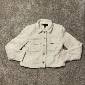 Rachel Zoe creme blazer with gold buttons